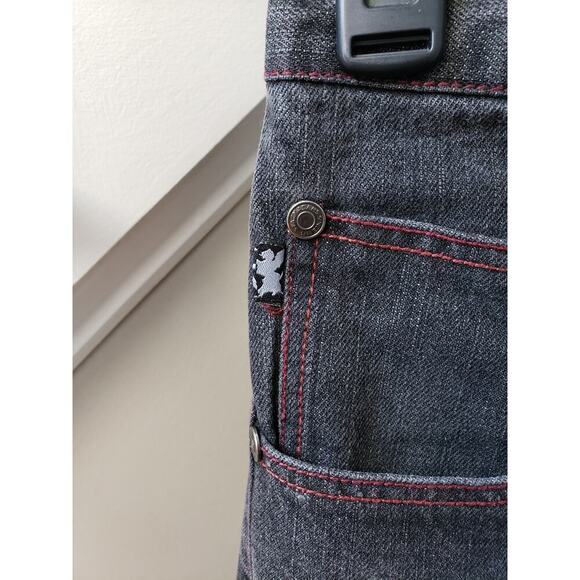 Stacy Adams Jeans Men's 38 Black Denim Embroidered Pockets Slim Fit Straight Leg - Picture 9 of 15